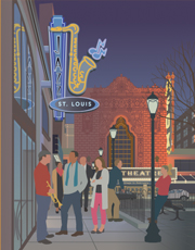 Jazz St. Louis, illustration by Janet Muhm
