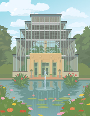 Jewel Box in Forest Park, illustration by Janet Muhm
