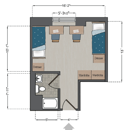 Griesedieck Hall Double Deluxe Floor Plan Griesedieck Hall Double Deluxe Floor Plan