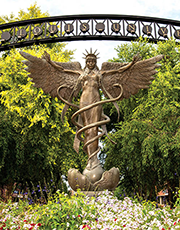 A placeholder image of the mercy gateway on SLU's south campus